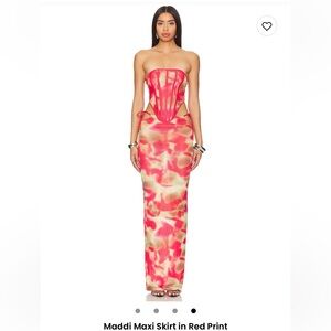 Huge sale! Dylan. Women's Red Print Skirt and Corset